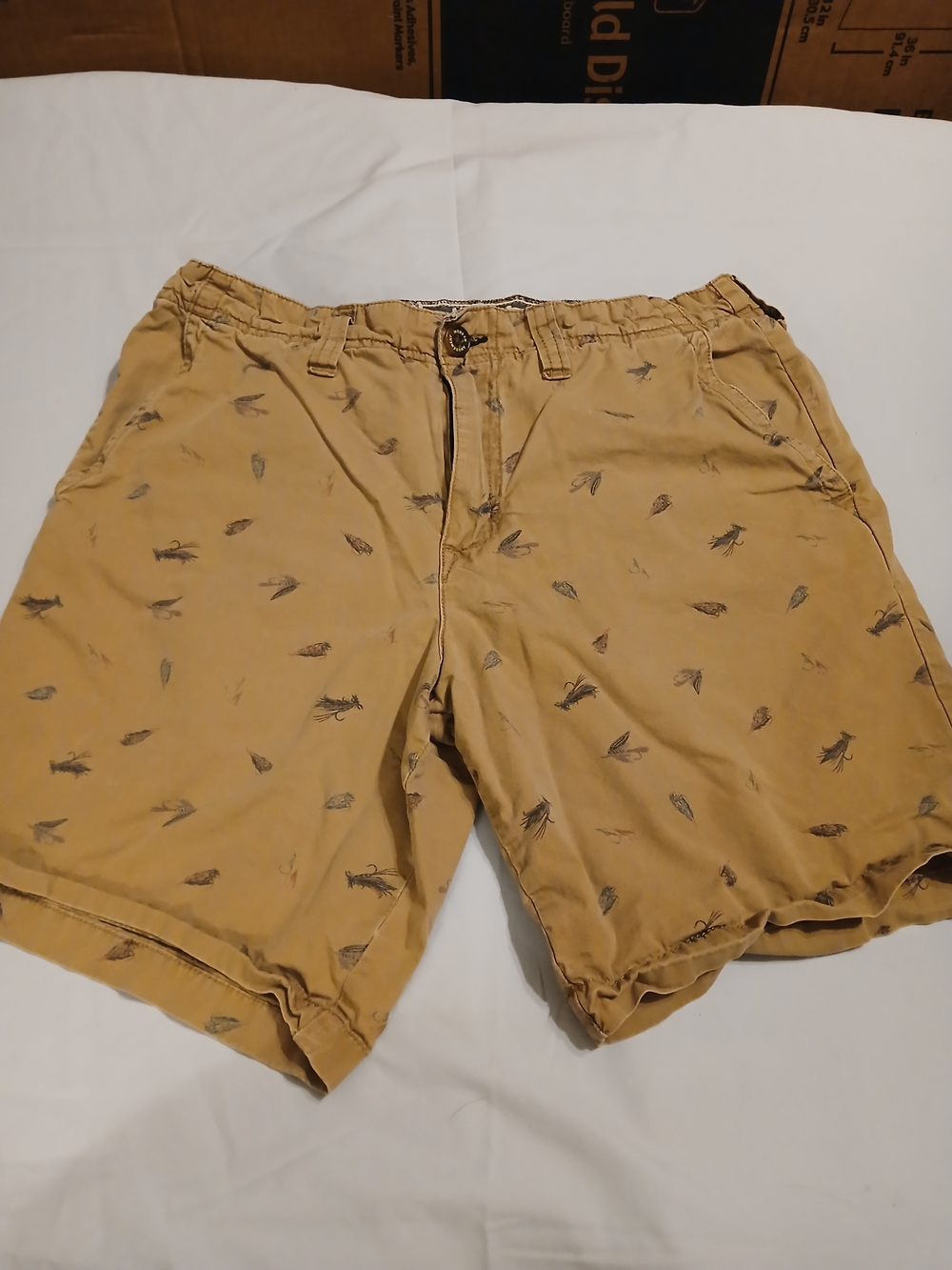 Modern Amusement Tan Printed Flat Front Men’s Shorts